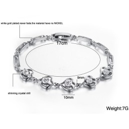 Kvalitets- Och Kvantitetsgaranterat Platinapläterat Titanarmband Med Diamanter För Kvinnor