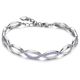 Kompletta Specifikationer För Damarmband I Platinapläterat Titan Med Diamanter