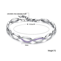 Kompletta Specifikationer För Damarmband I Platinapläterat Titan Med Diamanter