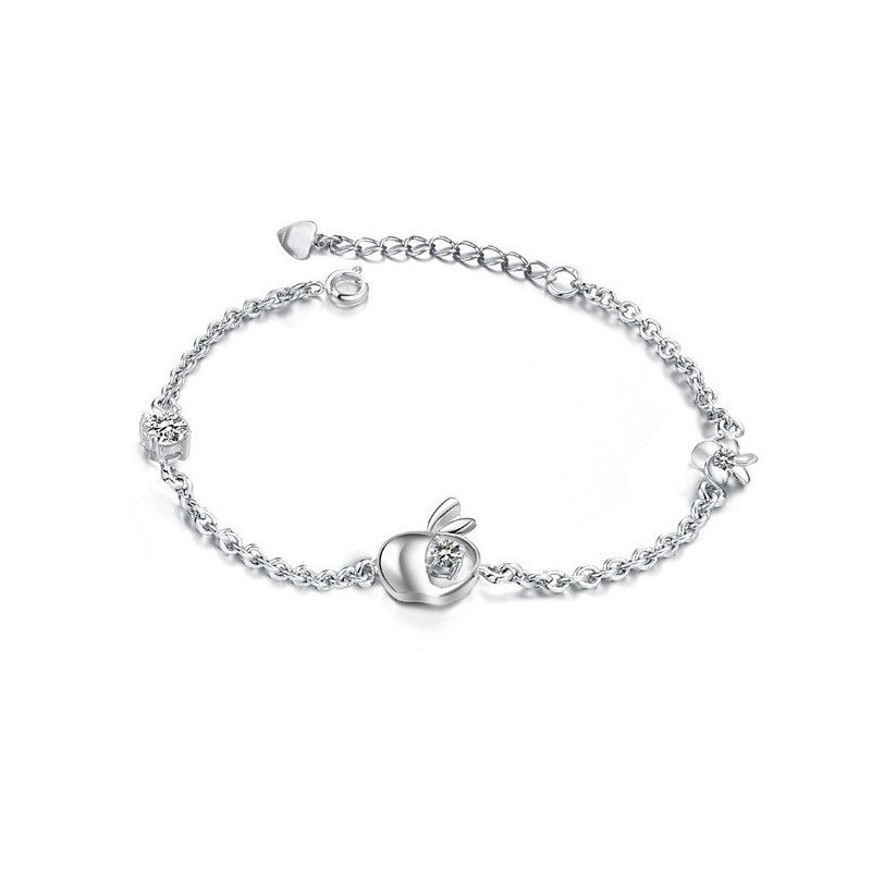 Brett Utbud Av Platinapläterat Titanarmband För Kvinnor Med Äppelform Och Diamanter Brett Utbud Av Platinapläterat Titanarmband För Kvinnor Med Äppelform Och Diamanter