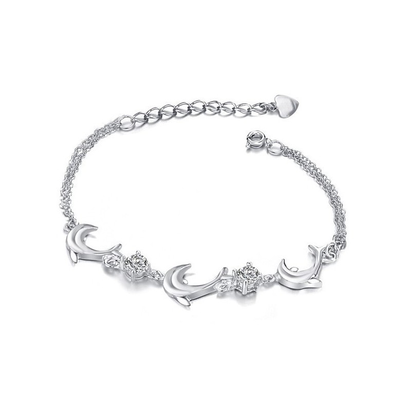 Högkvalitativt Delfinformat Platinapläterat Titanarmband För Kvinnor Högkvalitativt Delfinformat Platinapläterat Titanarmband För Kvinnor