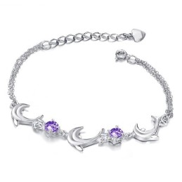 Högkvalitativt Delfinformat Platinapläterat Titanarmband För Kvinnor