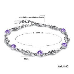 Utmärkt Kvalitetsarmband För Kvinnor I Ihåligt Platinapläterat Titan Med Diamanter