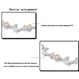 Kvalitets- Och Kvantitetsgaranterat Delfinformat Platinapläterat Titanarmband Med Kristall För Kvinnor