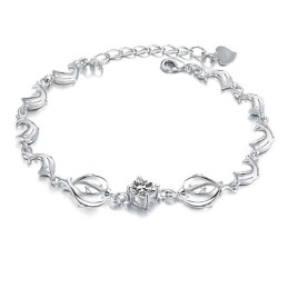 Drottningen Av Kvalitet, Delfinformat Platinapläterat Titanarmband För Kvinnor