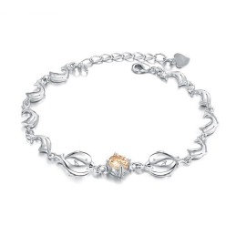Drottningen Av Kvalitet, Delfinformat Platinapläterat Titanarmband För Kvinnor