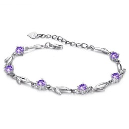 Världsberömt Lila Platinapläterat Titanarmband Med Diamanter För Kvinnor