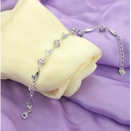Världsberömt Lila Platinapläterat Titanarmband Med Diamanter För Kvinnor
