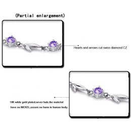 Världsberömt Lila Platinapläterat Titanarmband Med Diamanter För Kvinnor