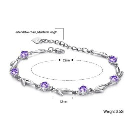 Världsberömt Lila Platinapläterat Titanarmband Med Diamanter För Kvinnor