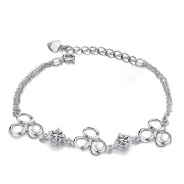 Platinapläterat Titanarmband Av Högsta Kvalitet För Kvinnor Med Lila Kristaller