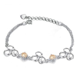 Platinapläterat Titanarmband Av Högsta Kvalitet För Kvinnor Med Lila Kristaller