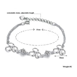Platinapläterat Titanarmband Av Högsta Kvalitet För Kvinnor Med Lila Kristaller