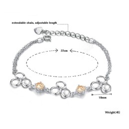 Platinapläterat Titanarmband Av Högsta Kvalitet För Kvinnor Med Lila Kristaller