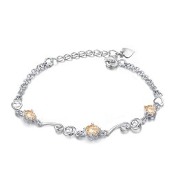 Högkvalitativt Lila Platinapläterat Titanarmband Med Diamanter För Kvinnor