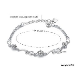 Högkvalitativt Lila Platinapläterat Titanarmband Med Diamanter För Kvinnor