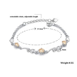 Högkvalitativt Lila Platinapläterat Titanarmband Med Diamanter För Kvinnor