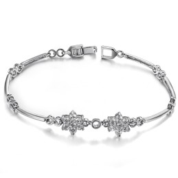 Drottningen Av Kvalitet, Plommonblommaformad Platinapläterad Titanarmband Med Diamanter För Kvinnor