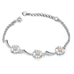 Pålitligt Prestandaförvarande Platinapläterat Titanarmband För Kvinnor Med Klöverform Och Diamanter