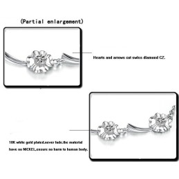 Pålitligt Prestandaförvarande Platinapläterat Titanarmband För Kvinnor Med Klöverform Och Diamanter