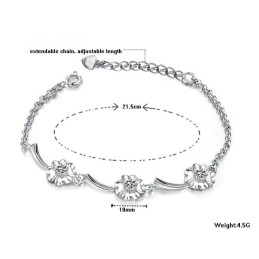 Pålitligt Prestandaförvarande Platinapläterat Titanarmband För Kvinnor Med Klöverform Och Diamanter