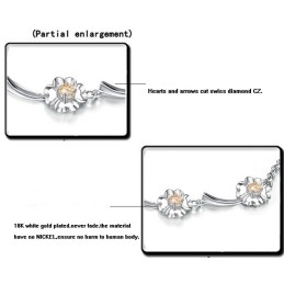 Pålitligt Prestandaförvarande Platinapläterat Titanarmband För Kvinnor Med Klöverform Och Diamanter