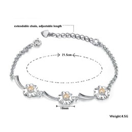 Pålitligt Prestandaförvarande Platinapläterat Titanarmband För Kvinnor Med Klöverform Och Diamanter