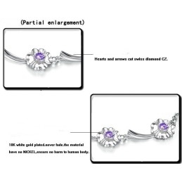 Pålitligt Prestandaförvarande Platinapläterat Titanarmband För Kvinnor Med Klöverform Och Diamanter
