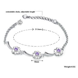 Pålitligt Prestandaförvarande Platinapläterat Titanarmband För Kvinnor Med Klöverform Och Diamanter