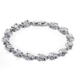 Brett Utbud Av Platinapläterat Titanarmband För Kvinnor