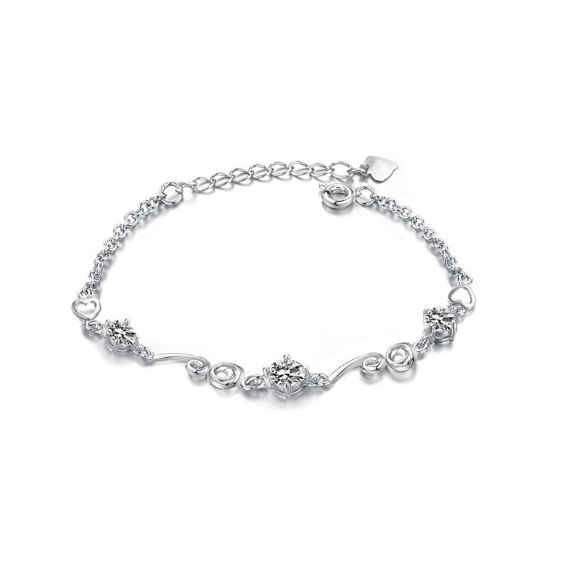 Kvalitets- Och Kvantitetsgaranterat Platinapläterat Titanarmband Med Strass För Kvinnor Kvalitets- Och Kvantitetsgaranterat Platinapläterat Titanarmband Med Strass För Kvinnor