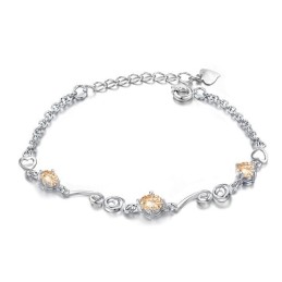 Kvalitets- Och Kvantitetsgaranterat Platinapläterat Titanarmband Med Strass För Kvinnor