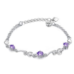 Kvalitets- Och Kvantitetsgaranterat Platinapläterat Titanarmband Med Strass För Kvinnor