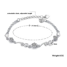 Kvalitets- Och Kvantitetsgaranterat Platinapläterat Titanarmband Med Strass För Kvinnor