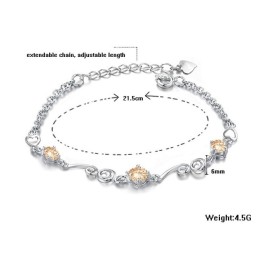 Kvalitets- Och Kvantitetsgaranterat Platinapläterat Titanarmband Med Strass För Kvinnor