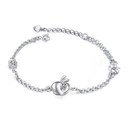 Pålitligt Rykte För Kvinnor Ihåligt Platinapläterat Titanarmband Med Strass