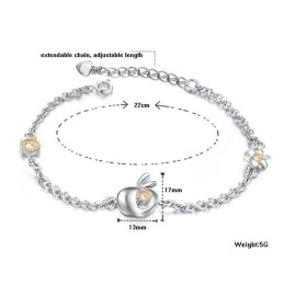 Pålitligt Rykte För Kvinnor Ihåligt Platinapläterat Titanarmband Med Strass