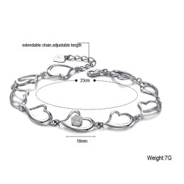Kvalitets- Och Kvantitetsgaranterat Armband I Platinapläterad Titan Med Diamanter För Kvinnor