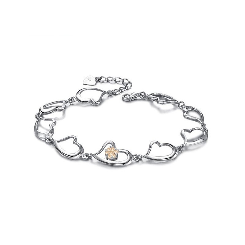 Världsberömt Armband För Kvinnor Med Älskling I Platina Och Strass Världsberömt Armband För Kvinnor Med Älskling I Platina Och Strass