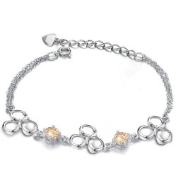 Brett Utbud Av Blekningssäkert Platinapläterat Titanarmband För Kvinnor