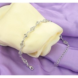 Högkvalitativt Ihåligt Platinapläterat Titanarmband Med Strass För Kvinnor