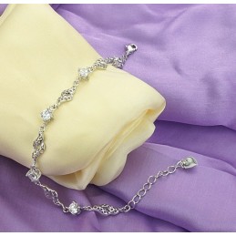 Högkvalitativt Ihåligt Platinapläterat Titanarmband Med Strass För Kvinnor
