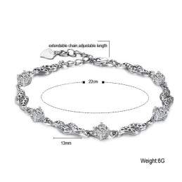 Högkvalitativt Ihåligt Platinapläterat Titanarmband Med Strass För Kvinnor