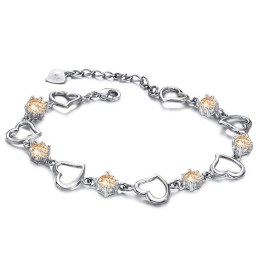 Drottningen Av Kvalitet, Kvinnlig Älskling, Platinapläterad Titanarmband Med Diamanter