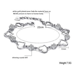Drottningen Av Kvalitet, Kvinnlig Älskling, Platinapläterad Titanarmband Med Diamanter