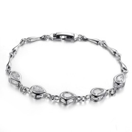 Högkvalitativt Platinapläterat Titanarmband För Kvinnor Med Diamanter