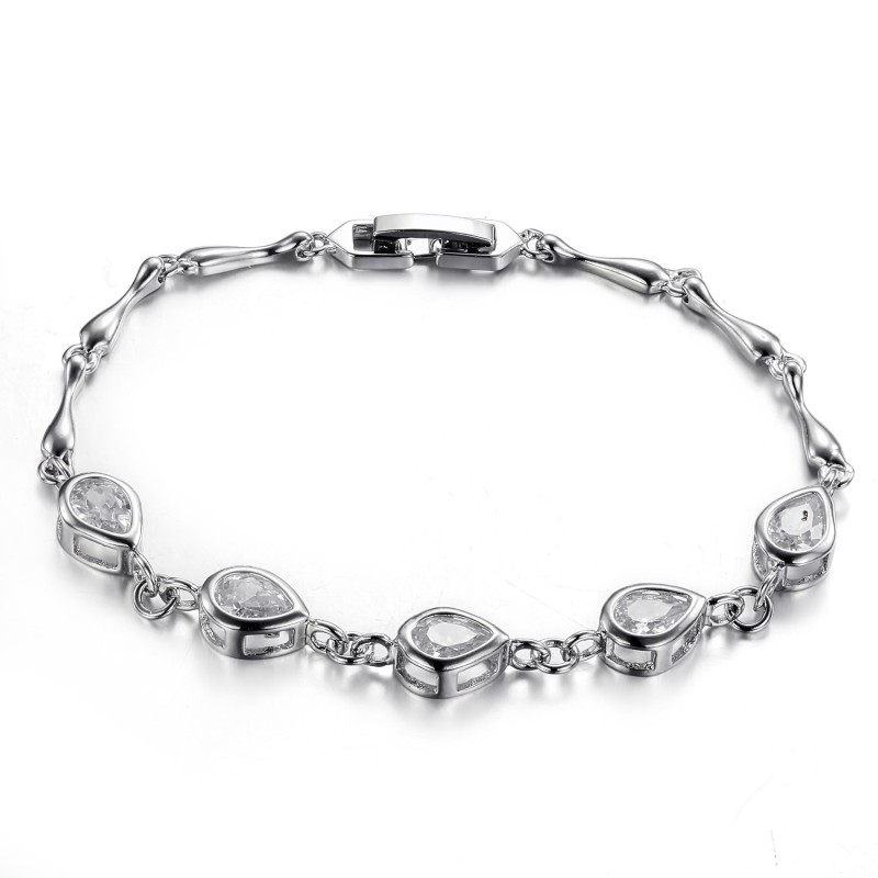 Högkvalitativt Platinapläterat Titanarmband För Kvinnor Med Diamanter Högkvalitativt Platinapläterat Titanarmband För Kvinnor Med Diamanter