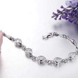 Högkvalitativt Platinapläterat Titanarmband För Kvinnor Med Diamanter