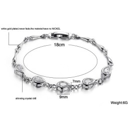 Högkvalitativt Platinapläterat Titanarmband För Kvinnor Med Diamanter