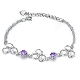 Kvalitets- Och Kvantitetsgaranterat Platinapläterat Titanarmband Med Diamanter För Kvinnor